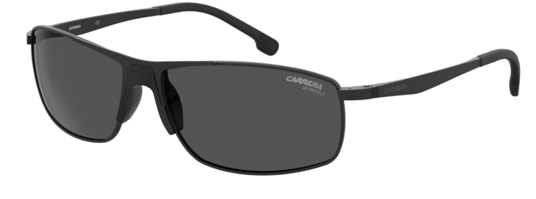 Carrera 8039/S 0003/IR Matte Black/Gray Rectangle Men's Sunglasses