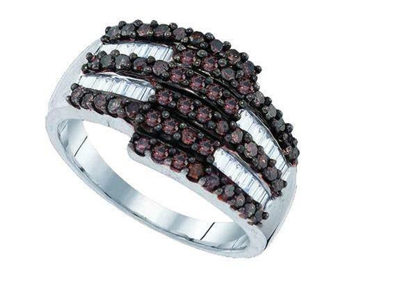 Sterling Silver Brown Diamond Womens Fashion Band Ring 1 Cttw
