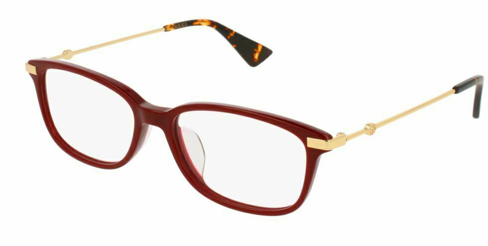Gucci GG 0112 OA 005 Burgundy/Gold Rectangular Women's Eyeglasses