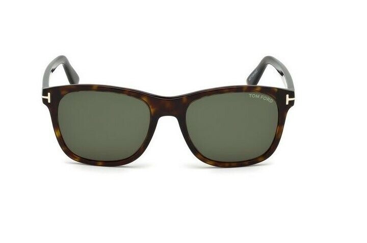 Tom Ford FT0595 Eric 02 52N Shiny Dark Havana/Green Square Men's Sunglasses