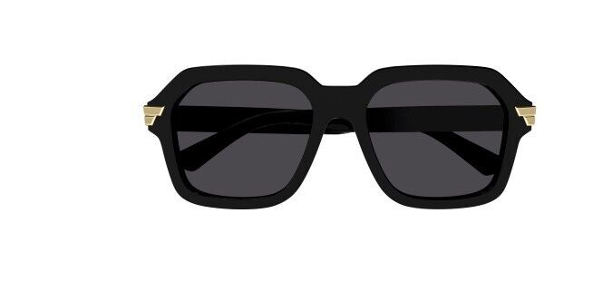 Bottega Veneta BV1123S 001 Black/Grey Square Unisex Sunglasses