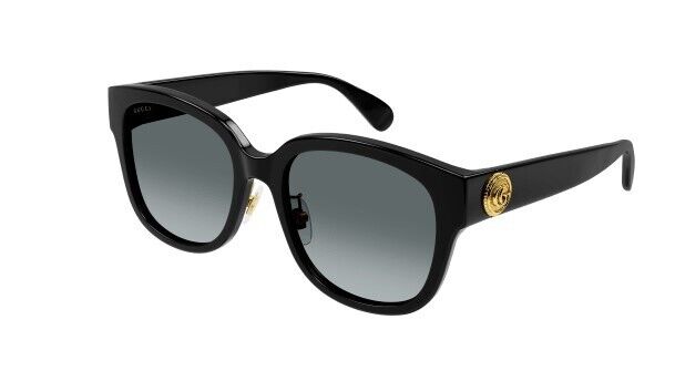 Gucci GG 1409SK 001 Black/Grey Cat Eye Oversized Women's Sunglasses