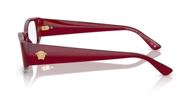 Versace 0VE3343 5430 - Bordeaux/Clear Soft Rectangle 54mm Women's Eyeglasses