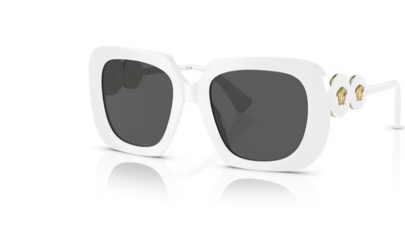 Versace 0VE4434 314/87 Optical white/Dark grey Square Women's Sunglasses