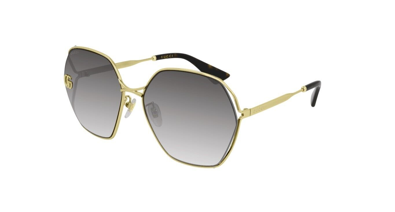 Gucci GG0818SA 005 Gold/Gradient Grey Square Women's Sunglasses