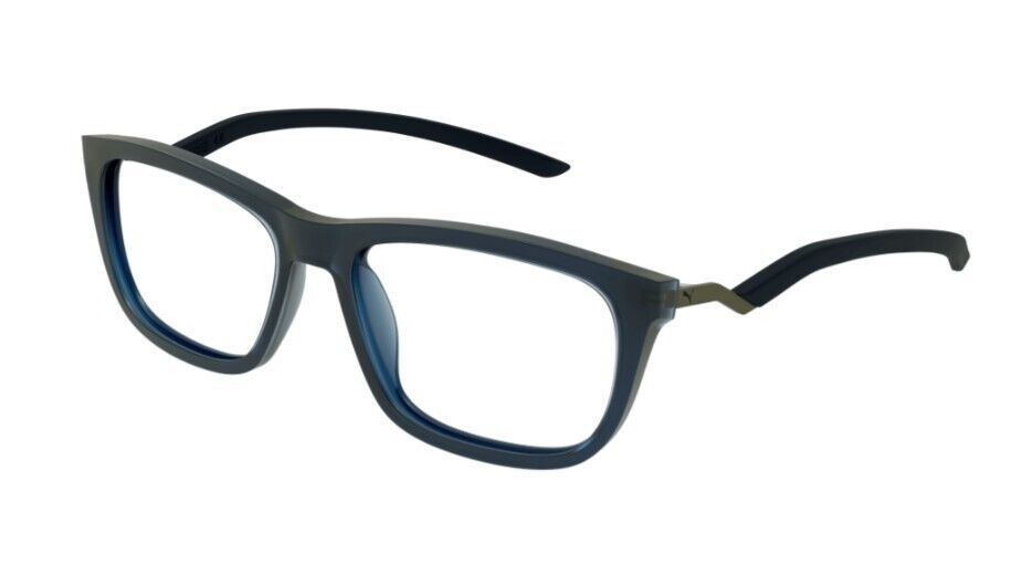 Puma PU0366O 002 Blue-Gunmetal Rectangular Full-Rim Unisex Eyeglasses