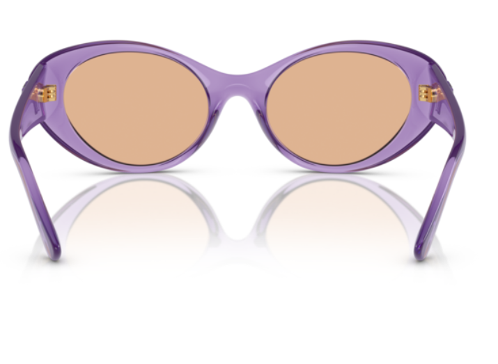 Versace 0VE4455 5353/3 Purple Transparent/Dark Brown Oval Women's Sunglasses
