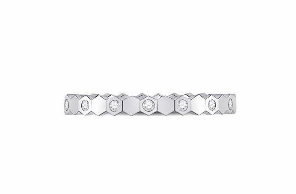 14kt White Gold Diamond Jagged Edge Womens Band Ring 1/8 Cttw
