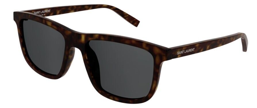 Saint Laurent SL501 002 Havana/Smoke Square Full-Rim Unisex Sunglasses