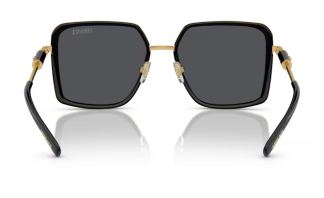 Versace VE2261 100287 Black/ Dark Grey Rectangle Women's Sunglasses