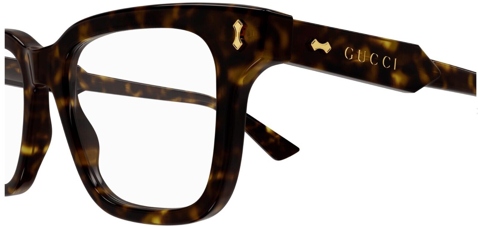 Gucci GG1265O 007 Havana Rectangular Men's Eyeglasses