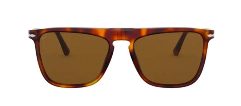 Persol 0PO3225S 24/57 Havana/ Brown Polarized Rectangle Unisex Sunglasses