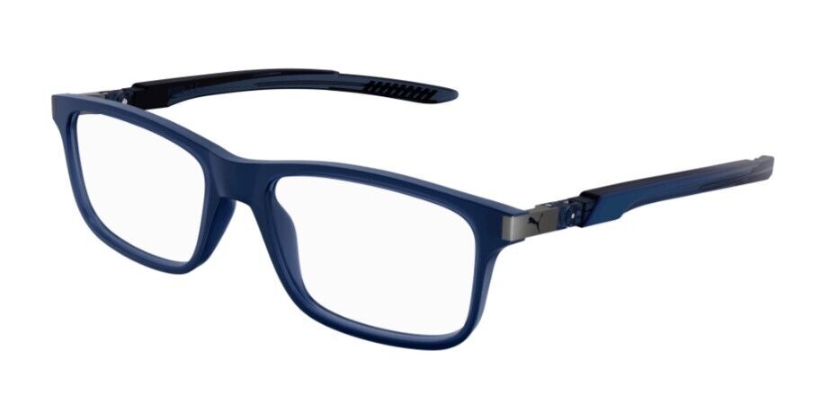 Puma PU0362O 002 Blue-Blue Rectangular Full-Rim Unisex Eyeglasses