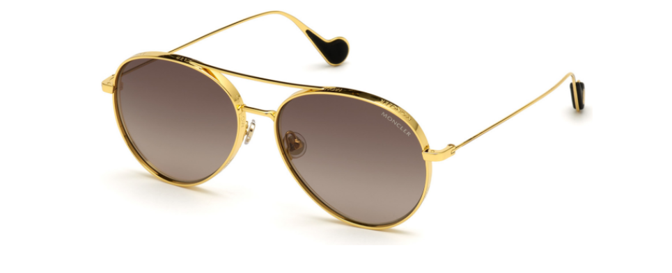 Moncler ML 0121 30V Shiny Gold Black/Gray Gradient Sunglasses