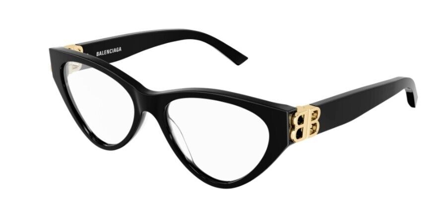 Balenciaga BB0172O 001 Black/Black Cat-Eye Full-Rim Women's Eyeglasses