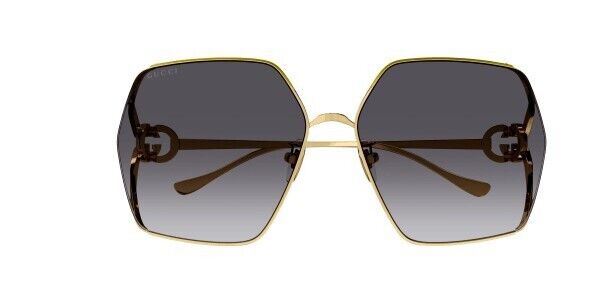 Gucci GG1322SA 001 Gold/Grey Oversized Gradient Square Women's Sunglasses