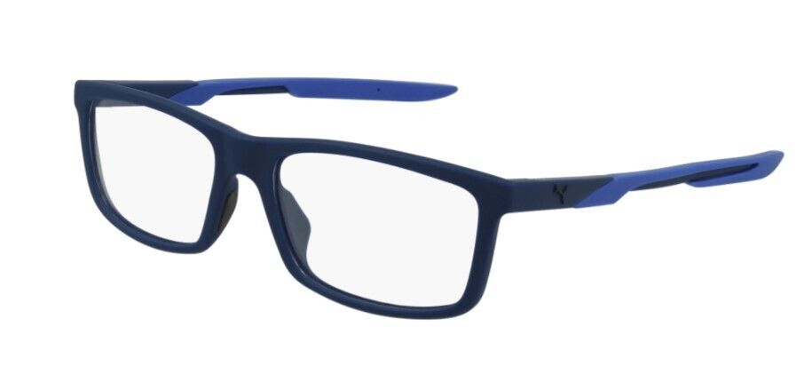 Puma PU0343O 003 Blue-Blue Rectangular Full-Rim Unisex Eyeglasses