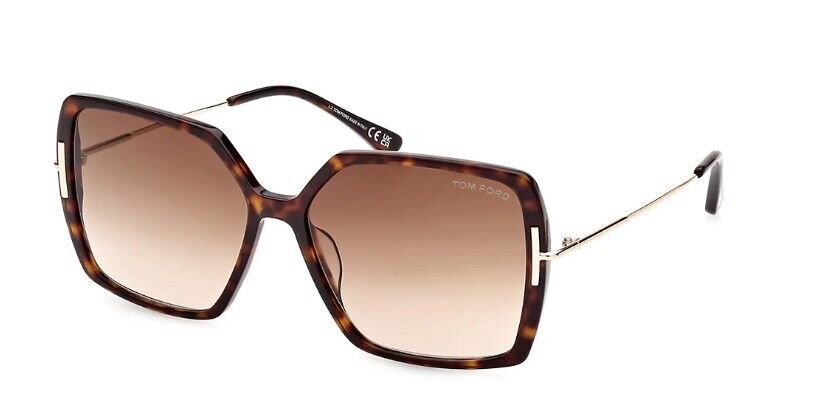 Tom Ford FT1039 Joanna 52H Shiny Dark Havana/Brown Polarized Women's Sunglasses