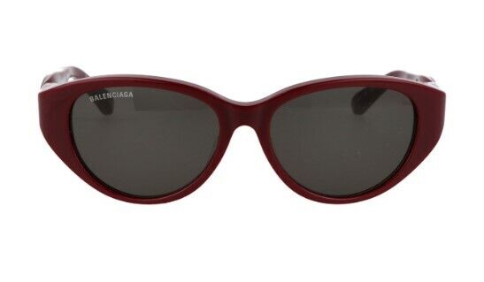 Balenciaga BB0209SA 003 Burgundy/Grey Full-Rim Oval Women's Sunglasses