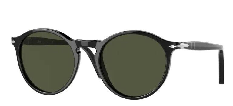 Persol 0PO3285S 95/31 Black/ Green Round Unisex Sunglasses
