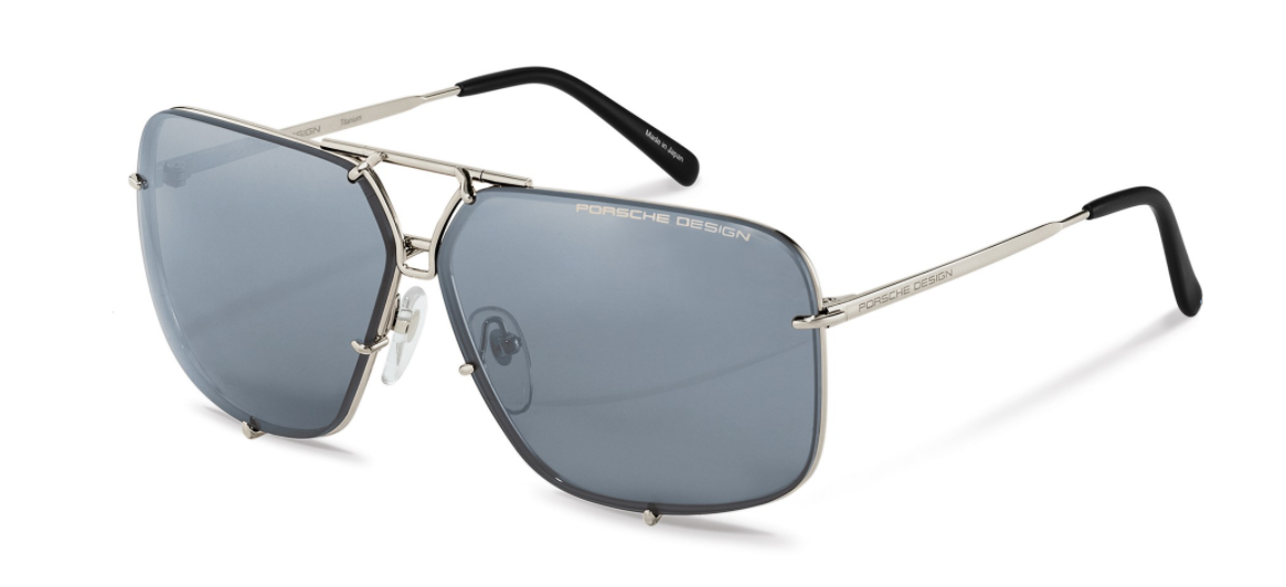 Porsche Design P 8928 C Palladium/Light Blue&Black Mirrored Sunglasses