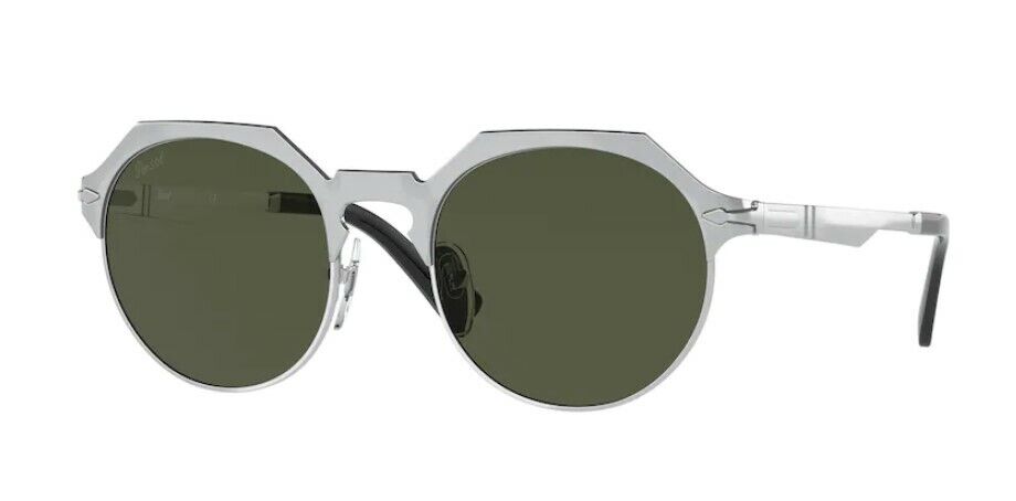 Persol 0PO 2488S 111431 Brushed Silver/Green Sunglasses