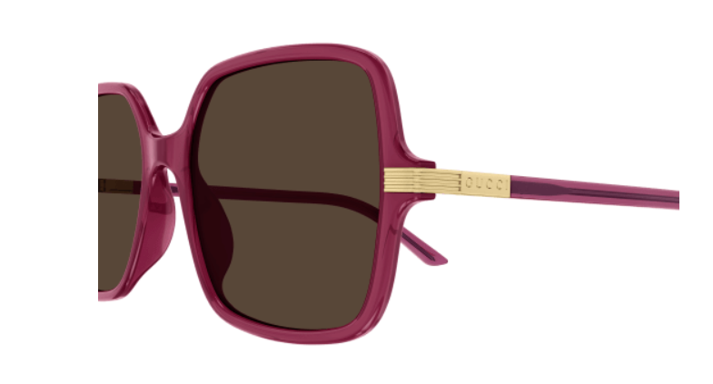Gucci GG1449S 004 Burgundy/Brown Oversized Square Women's Sunglasses