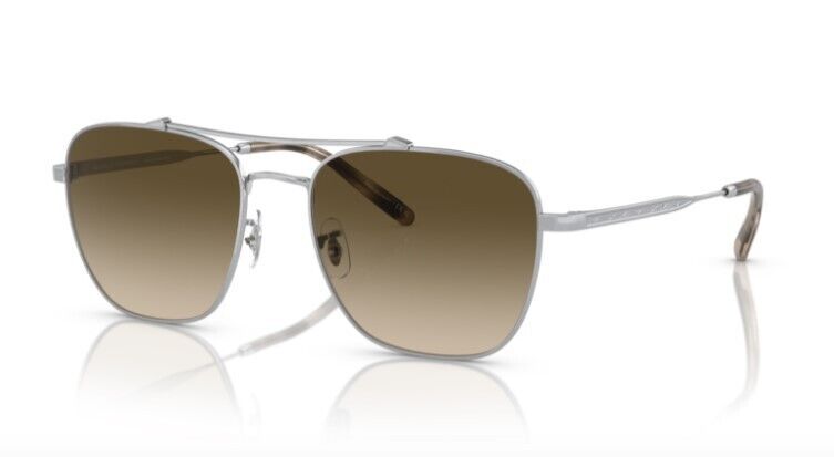 Oliver Peoples 0OV1322ST Marsan 525485 Brushed Silver/Chrome Olive Sunglasses