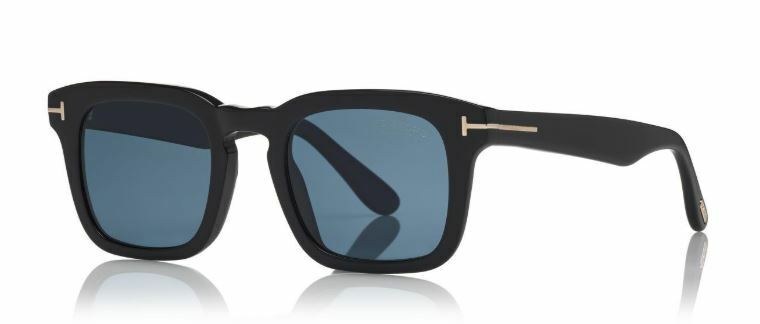 Tom Ford FT 0751 Dax 01V Shiny Black/Blue Polarized Men's