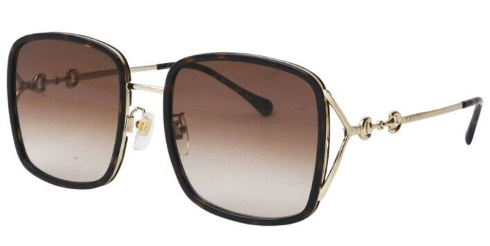Gucci GG 1016SK-003 Gradient Havana Brown Oversize Metal Square Women Sunglasses