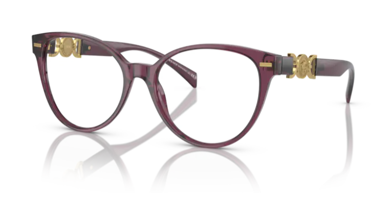 Versace 0VE3334 5220 Transparent violet Cat Eye Women's Eyeglasses