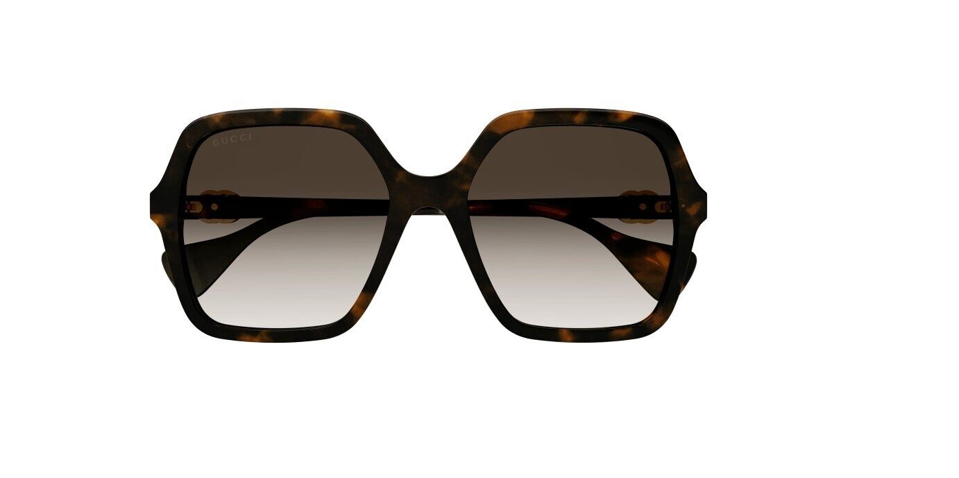 Gucci GG1072S 002 Havana/Gradient Brown Square Women's Sunglasses