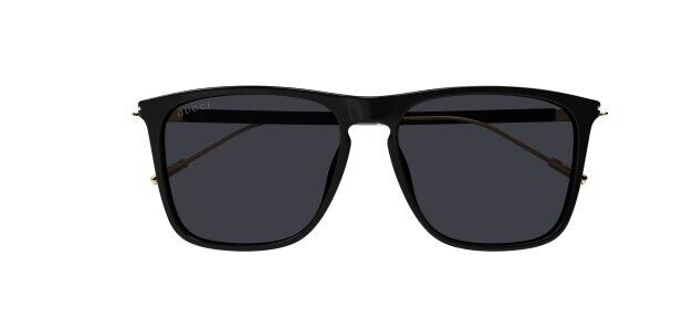 Gucci GG 1269S 001 Black-Gold/Grey Rectangular Men's Sunglasses