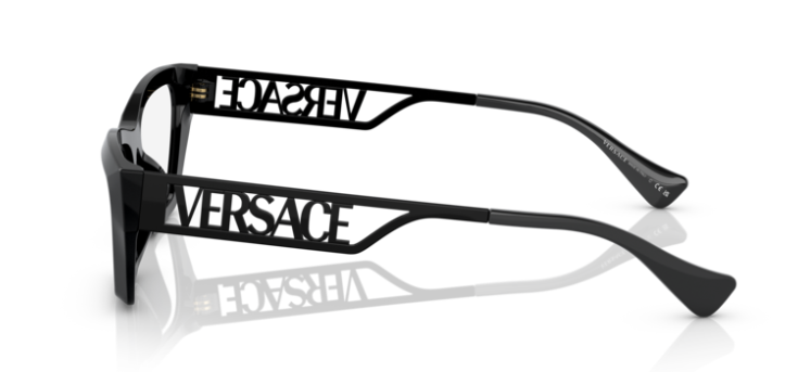 Versace 0VE3327U 5232 Black Women's Rectangular Eyeglasses