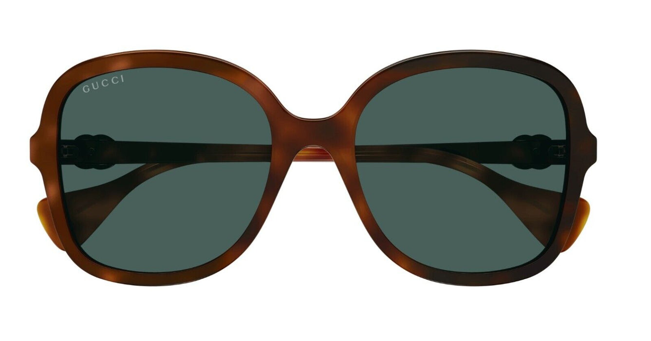 Gucci GG1178S 003 Havana/Green Oversize Soft Square Women's Sunglasses