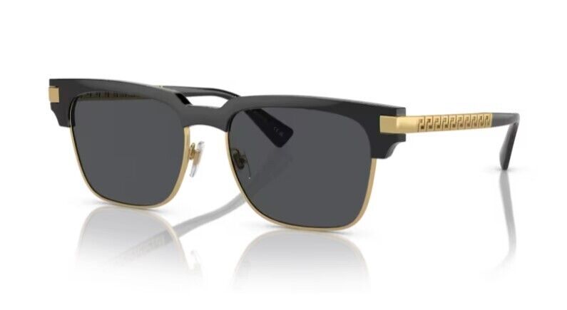 Versace 0VE4447 GB1/87 Black/ Dark Grey Rectangular Men's Sunglasses