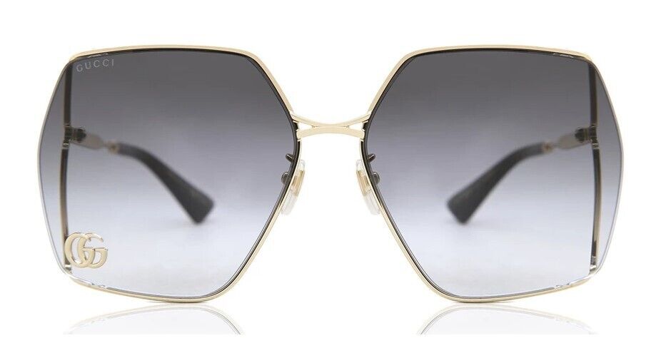 Gucci GG0817S 006 Gold/Gradient Grey Square Women's Sunglasses