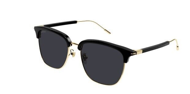 Gucci GG 1275SA 001 Black-Gold/Grey Soft Square Men's Sunglasses