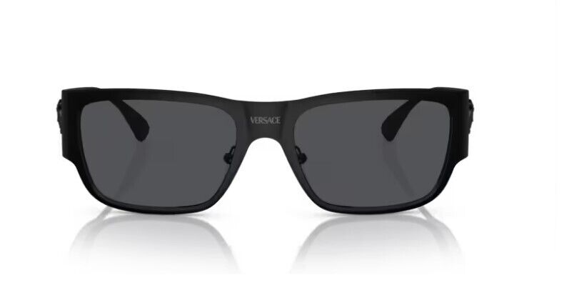 Versace 0VE2262 126187  Matte black/ Dark Grey Square Men's Sunglasses