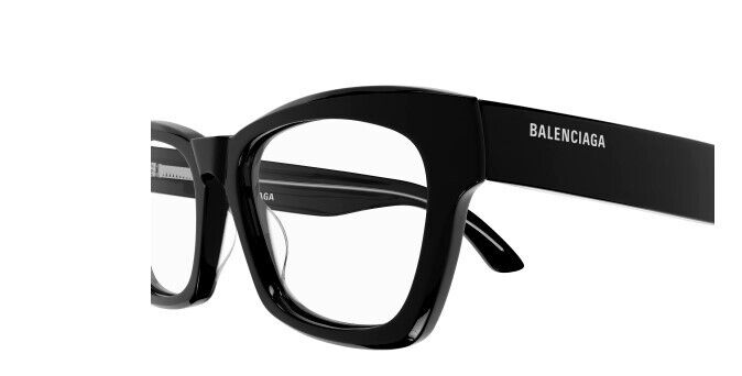 Balenciaga BB0242O 001 Black Cat-Eye Unisex Eyeglasses