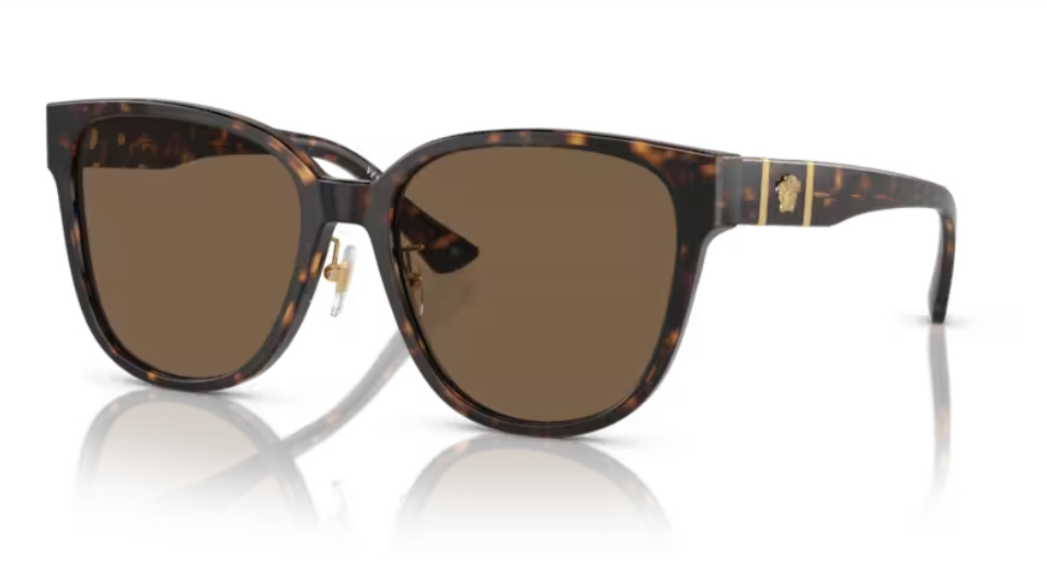 Versace 0VE4460D 108/73 Havana/Dark Brown Square Women's Sunglasses