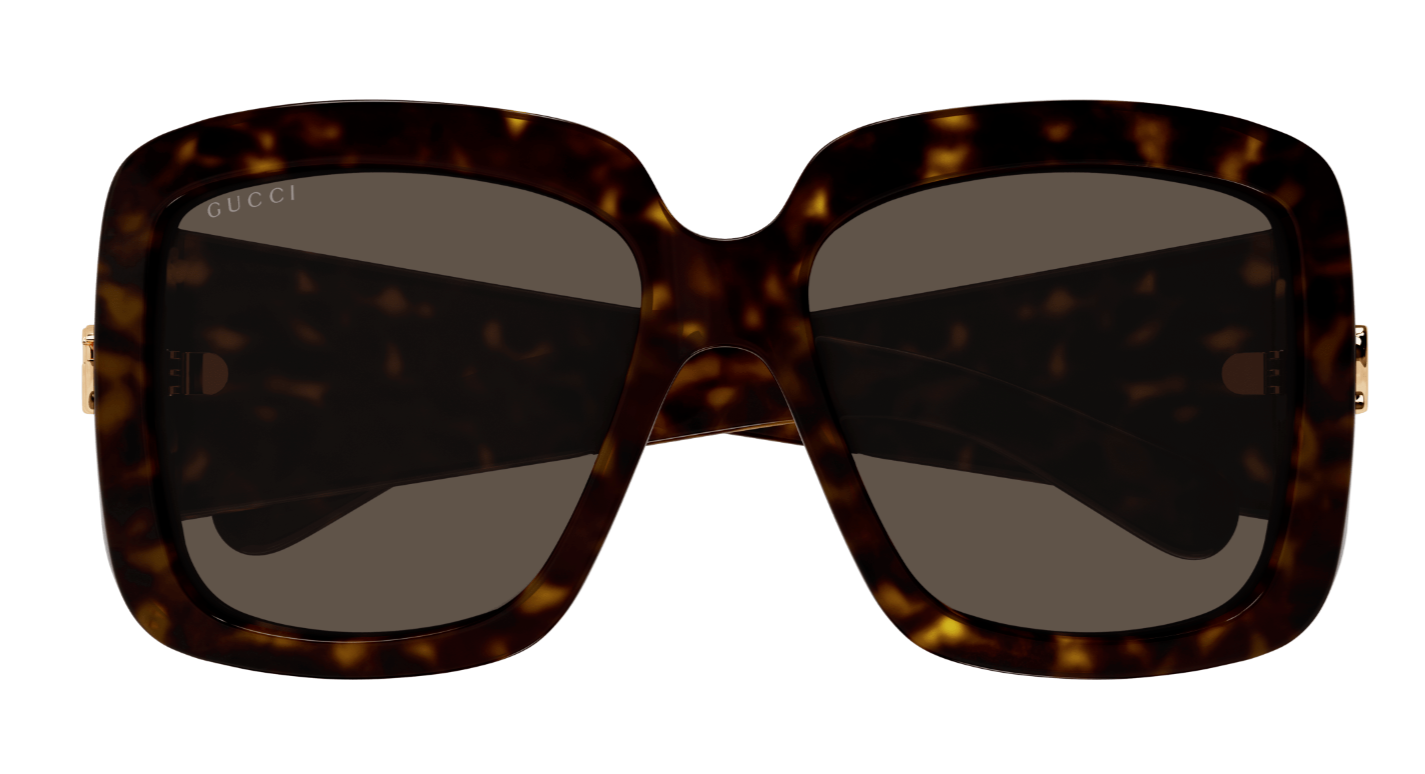 Gucci GG1402SA-002 Havana/Brown Oversized Square Women's Sunglasses