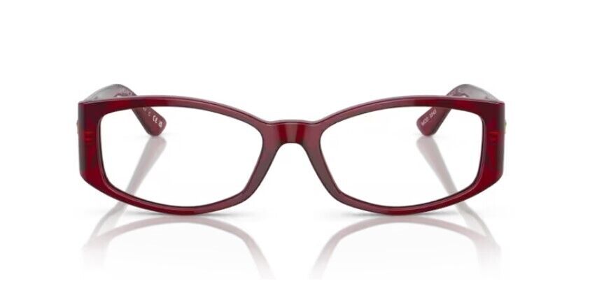 Versace 0VE3343 5430 - Bordeaux/Clear Soft Rectangle 52mm Women's Eyeglasses