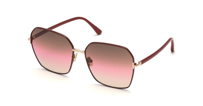 Tom Ford FT 0839 Claudia 69F Rose Gold Bordeaux/Brown Pink Sunglasses