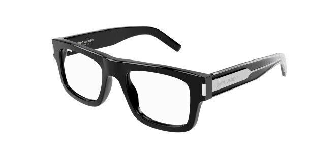 Saint Laurent SL 574 001 Black-Crystal Rectangular Men's Eyeglasses