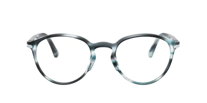 Persol 0PO3218V 1051 Striped Grey Blue Havana/ Silver Unisex Eyeglasses