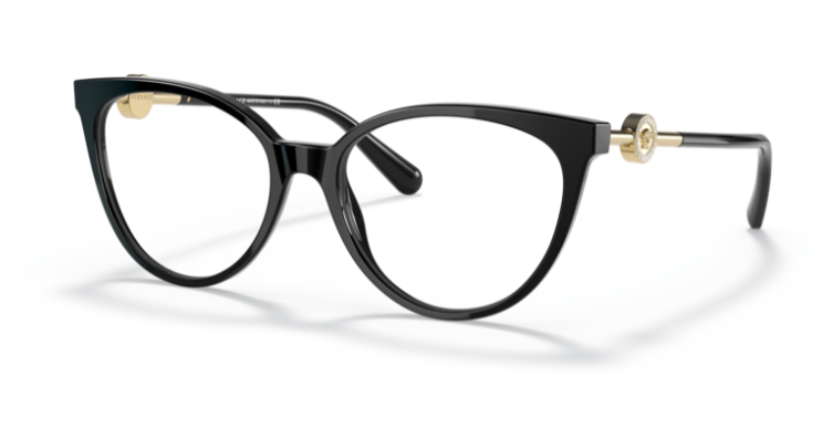 Versace 0VE3298B GB1 Black Round Women's Eyeglasses