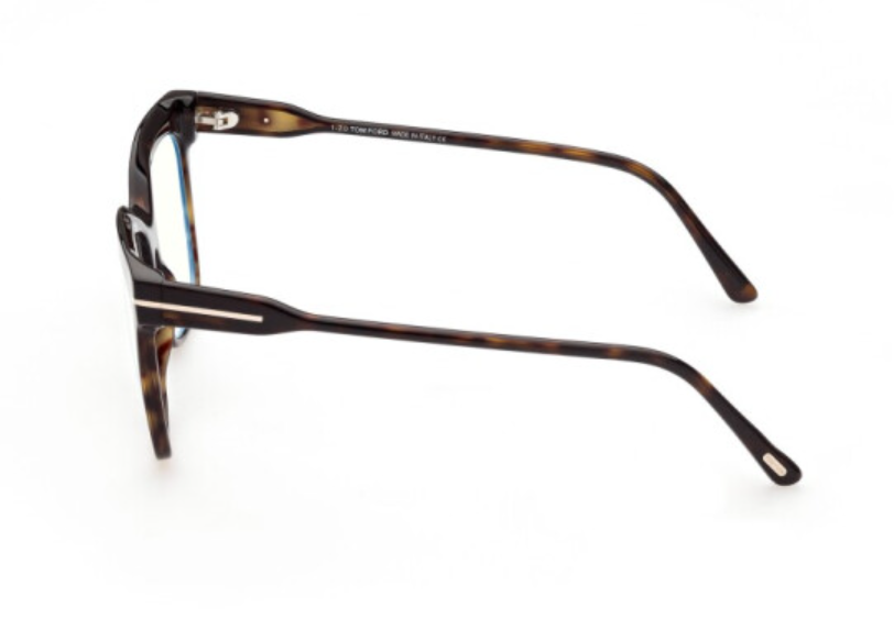 Tom Ford FT 5768-B 052 Shiny Classic Dark Havana Blue Light Blocking Eyeglasses