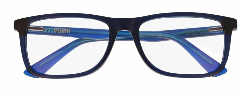 Puma PJ 0020O 002 Blue Multicolor Rectangle Kids Eyeglasses