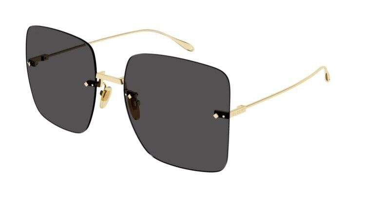 Gucci GG1147S 001 Gold/Grey  Square Women's Sunglasses
